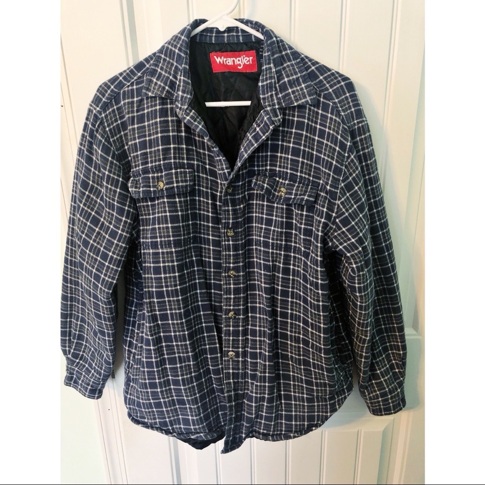 Wrangler Quilted Lined Plaid Flannel Jacket Medium
